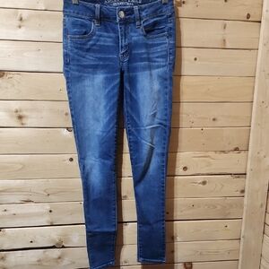 American Eagle Outfitters Jeggings Denim  Size 0 Super Stretch Inseam 27in Woman